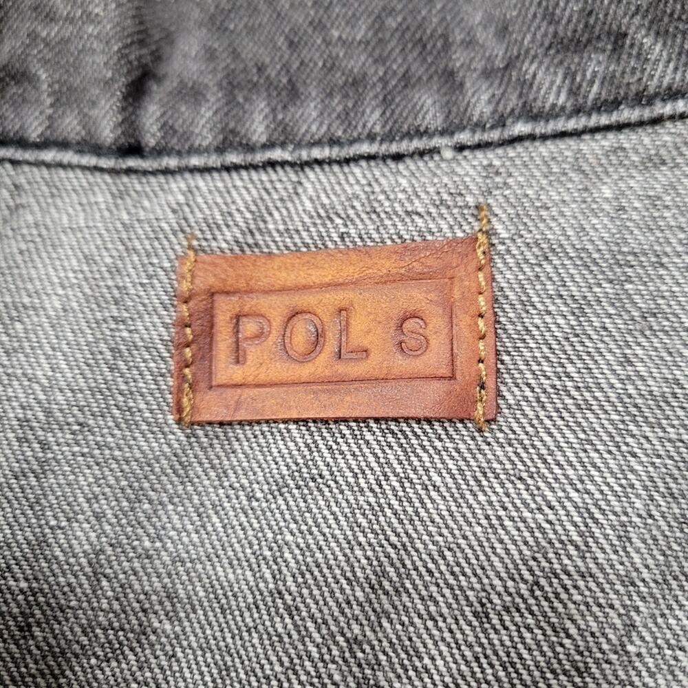 POL Moto Denim Faded Black Gray Denim Offset Zippered Front. Size Small - Picture 5 of 9